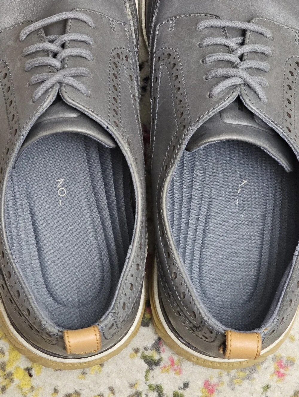 Cole Haan Men's Shoes Size 10.5 Grand Evolution Wingtip Dress Oxfords Gray